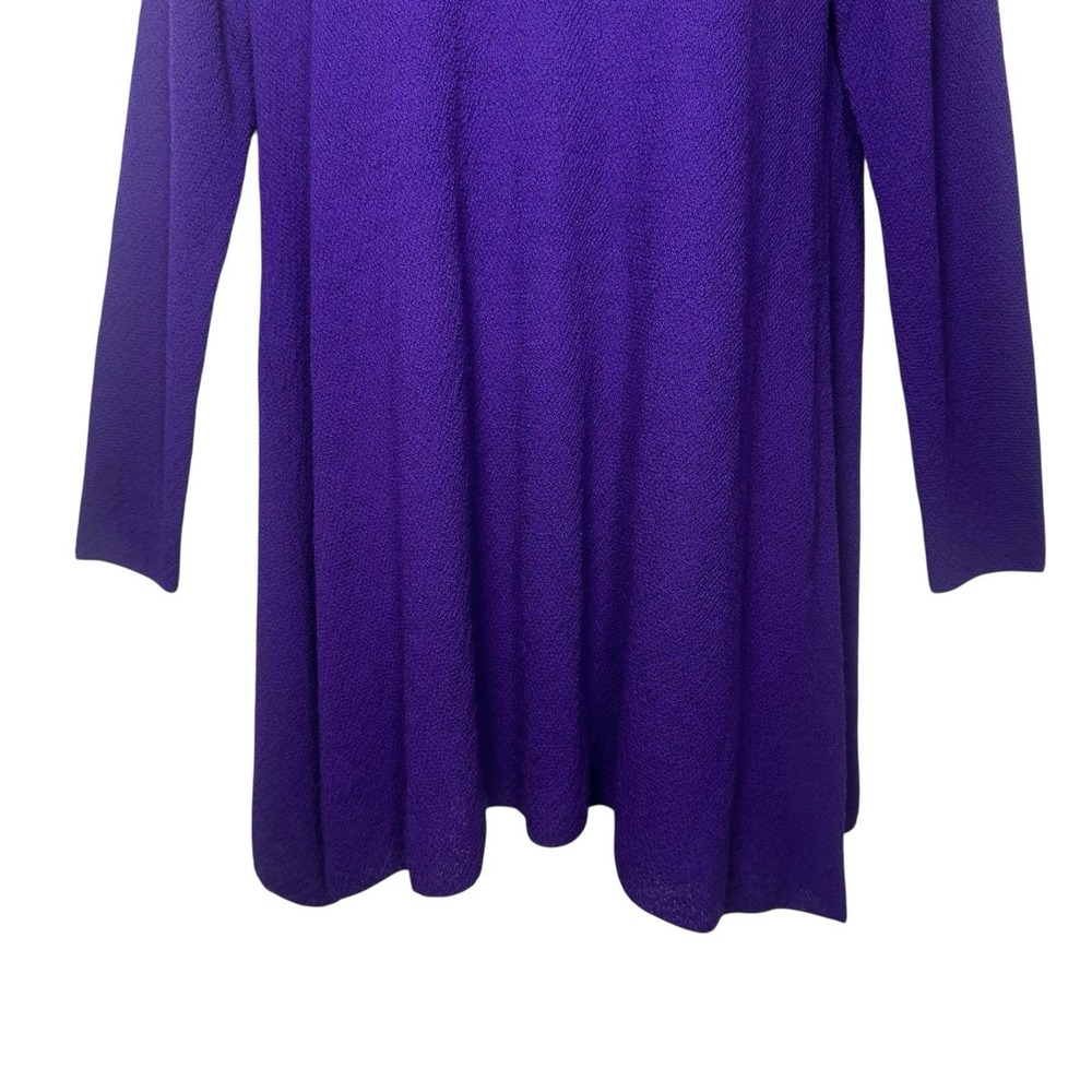 Eileen Fisher Purple Italian Wool Lightweight Knit Tunic Sweater V-Neck Size L - Picture 8 of 11
